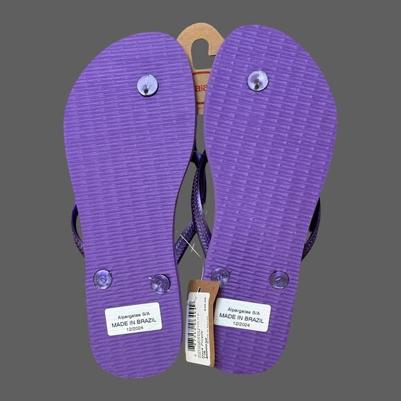 Havaianas Made in Brazil Purple Flip-Flops Size 7/8 Womens NWT - Picture 5 of 5
